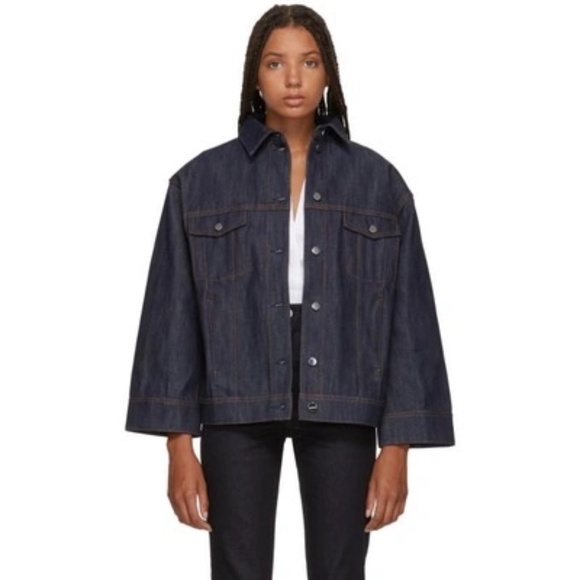 TOTÊME Toteme Indigo Bissau Denim Jacket In 490 Indigo - Picture 3 of 3